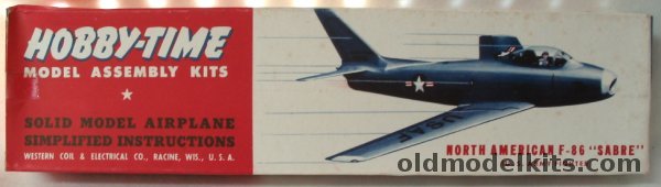 Hobby-Time 1/55 North American F-86 Sabre Jet Solid Wood Model Airplane, 281 plastic model kit